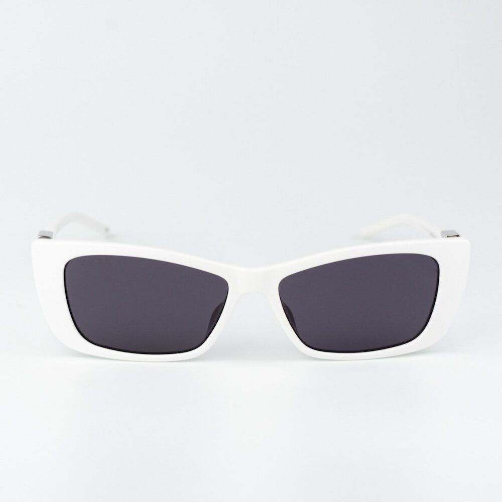 Gucci Women Sunglasses White Grey Cat Eye Gg1681s 006 Brand New